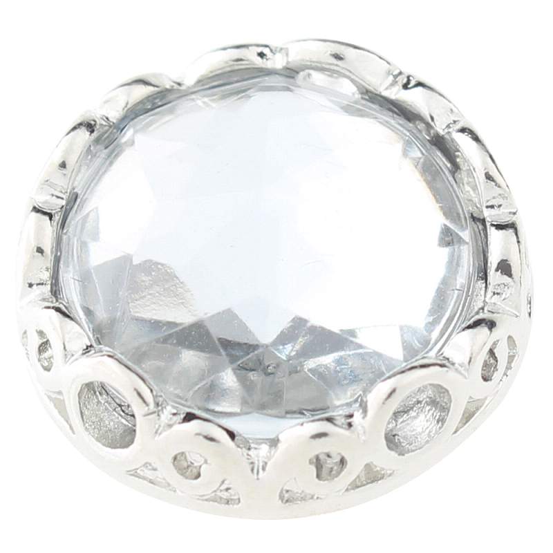 White cut glass button Faceted crystal snaps 20mm Snaps Button
