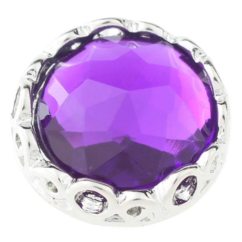 Purple cut glass button Faceted crystal snaps 20mm Snaps Button
