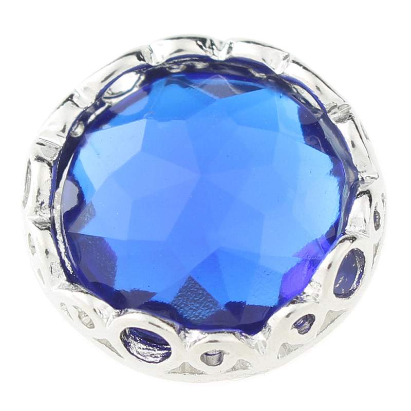 Blue cut glass button Faceted crystal snaps 20mm Snaps Button