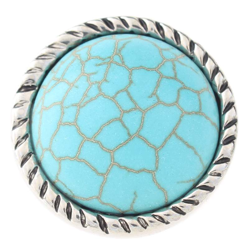 20mm Turquoise snap Silver Plated snaps jewelry