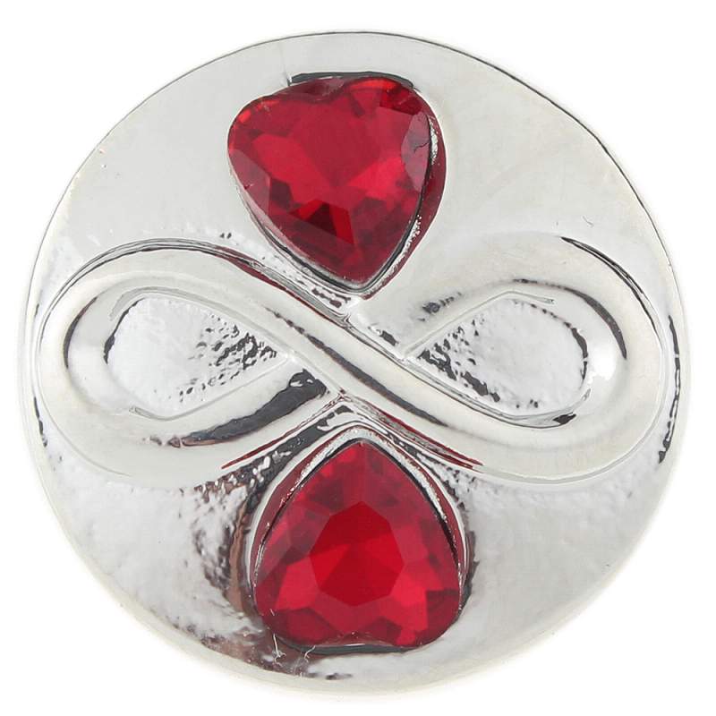 Unlimited love with red rhinestone 20mm Snap Button