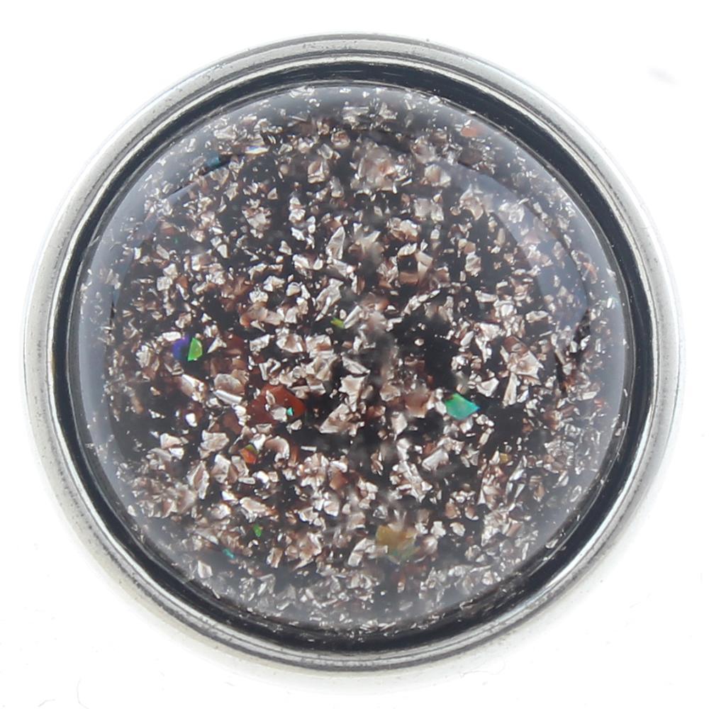 20mm love Snap Button plated sliver with shell