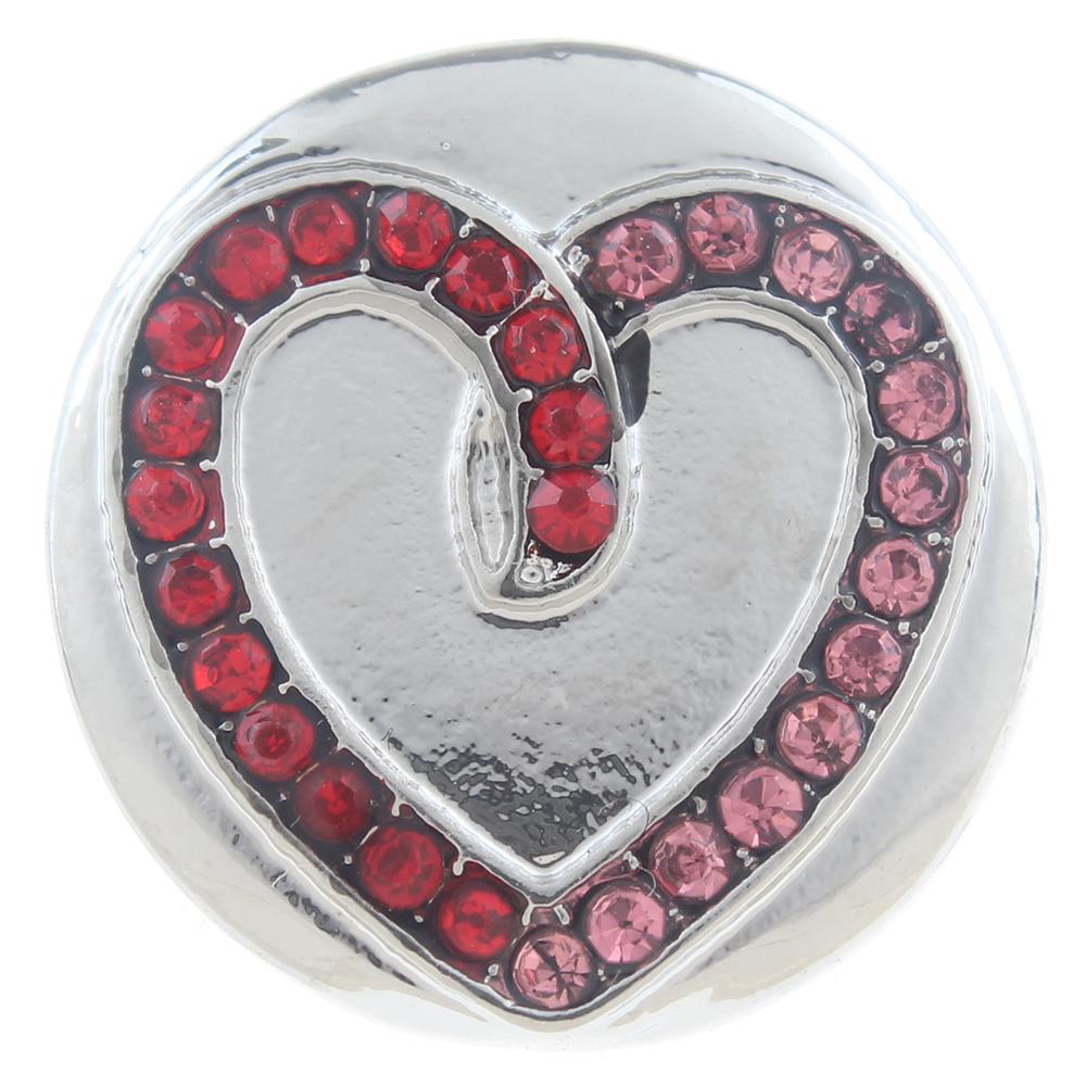 20mm love Snap Button plated sliver with shell