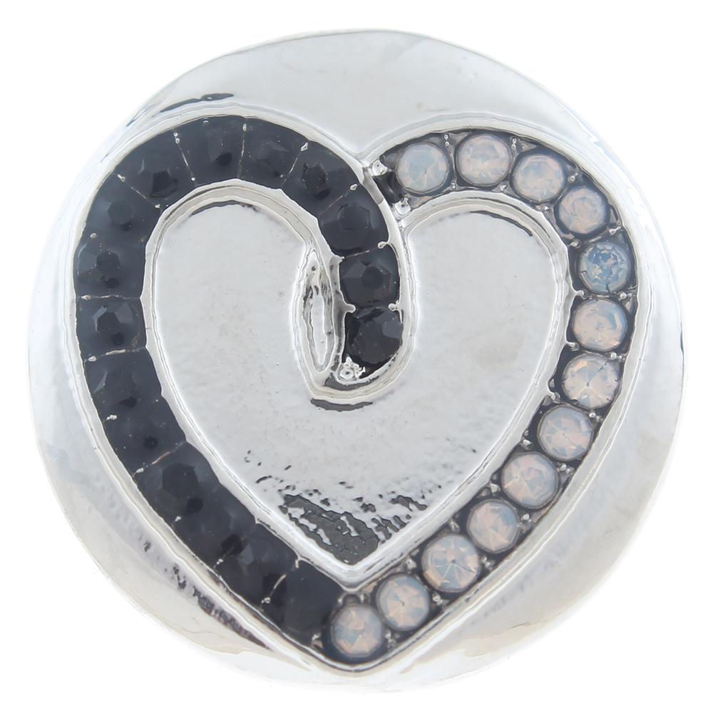 20mm love Snap Button plated sliver with shell