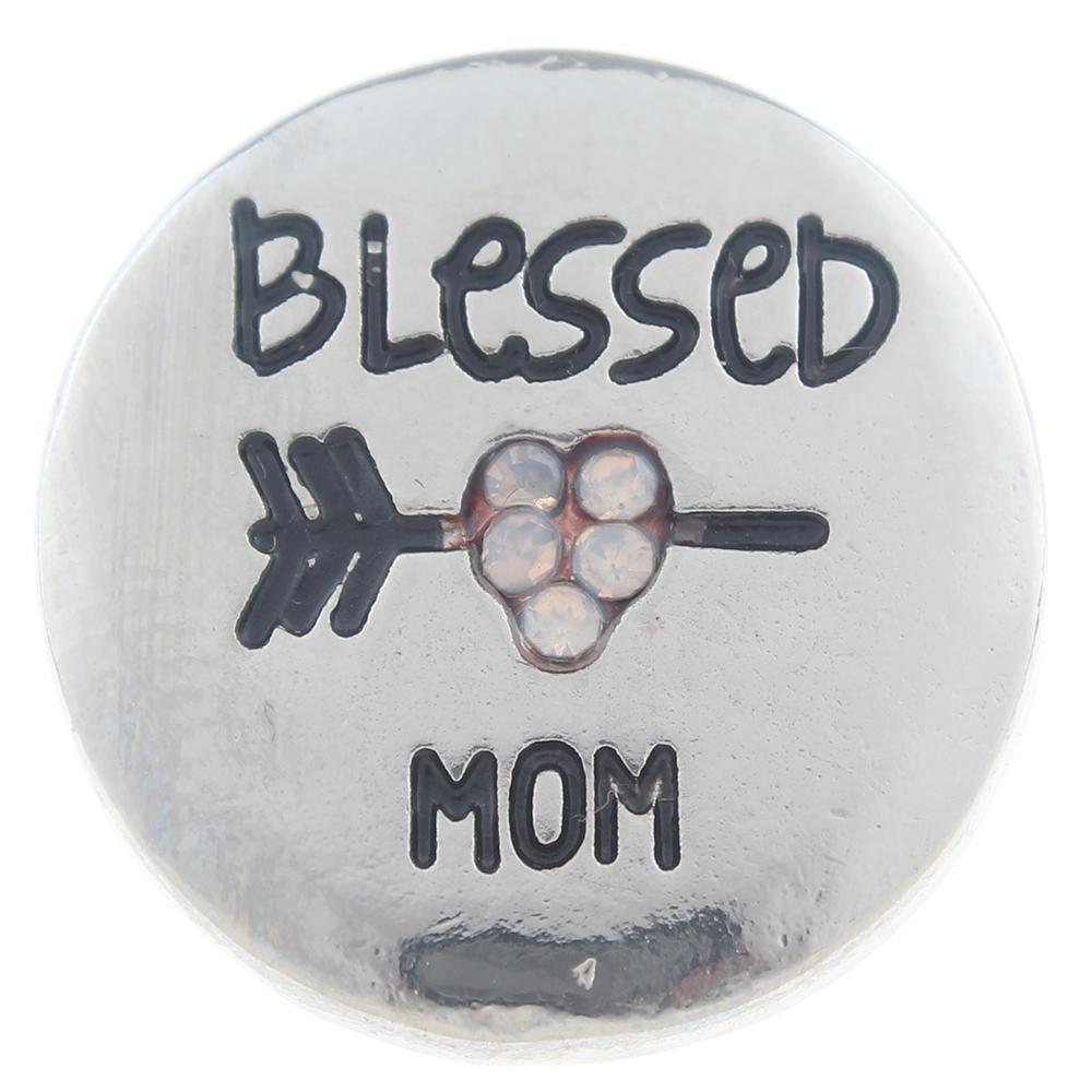 20mm Snap Button plated sliver with rhinestone