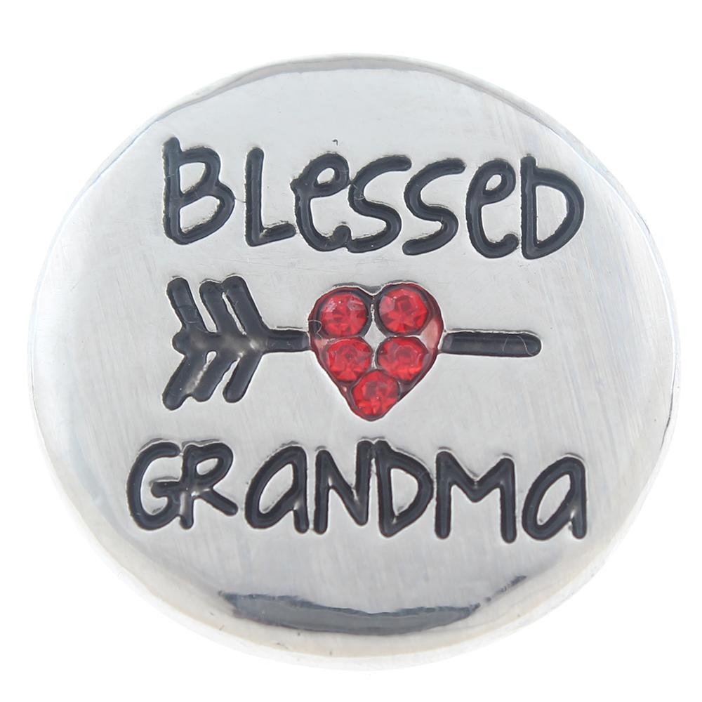 20mm Snap Button plated sliver with rhinestone