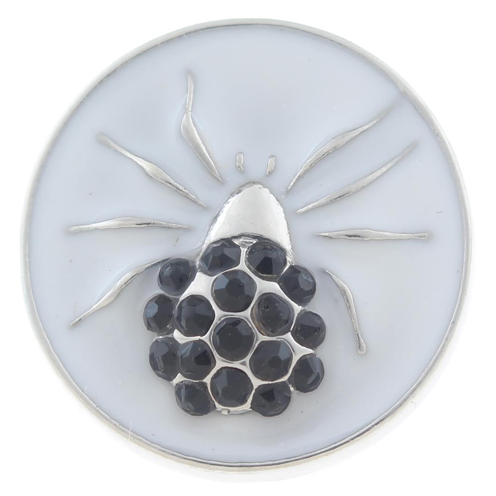 20mm spider Snap Button plated sliver with rhinestone