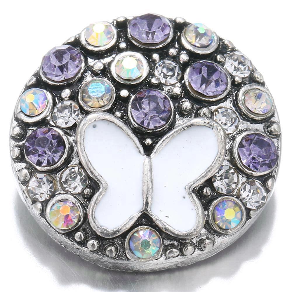 Animal Butterfly White 20mm snap buttons