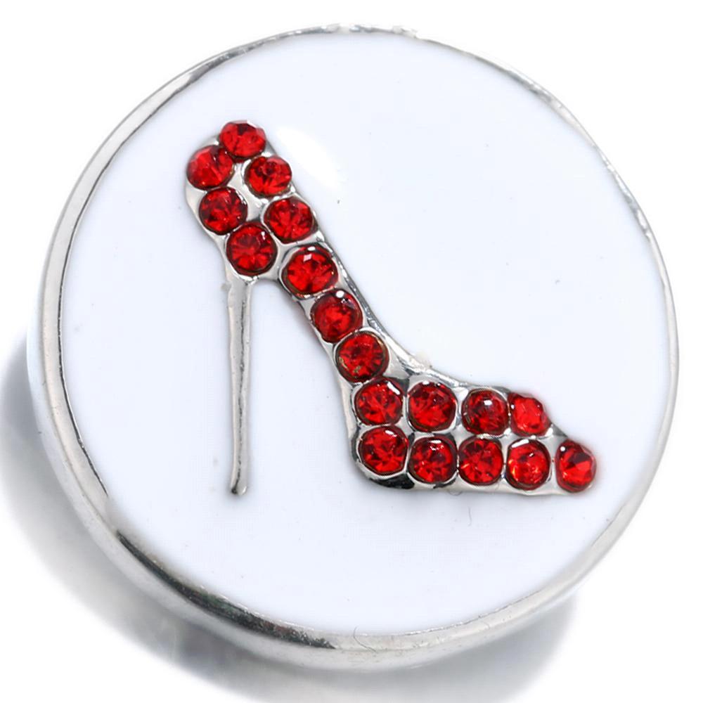 Life Red shoes White Enamel 20mm snap buttons