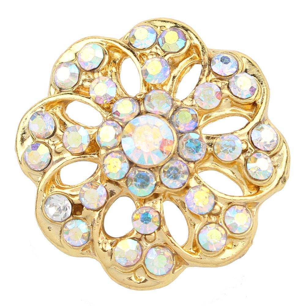 20mm clear rhinestones flower snaps jewelry