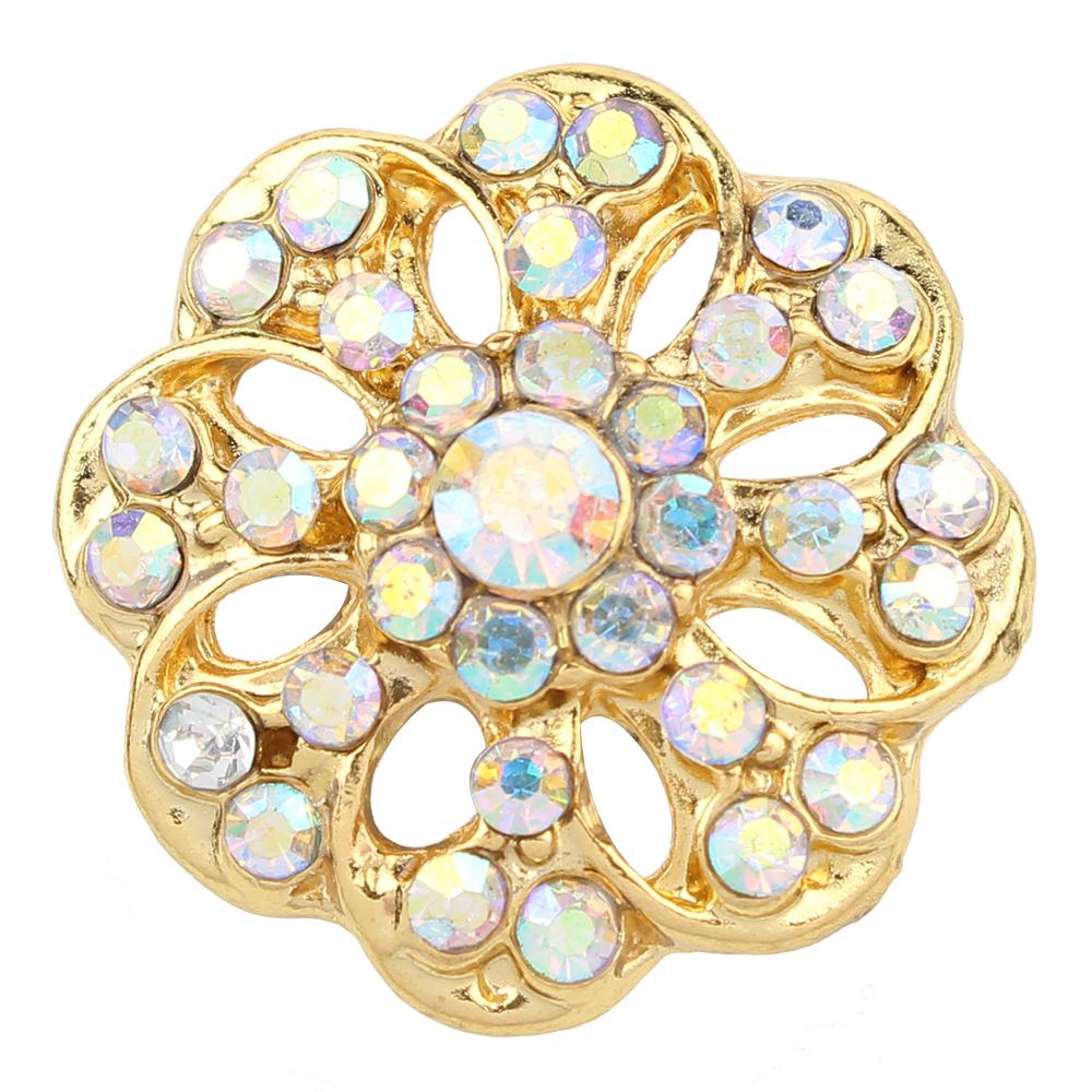 20mm clear rhinestones flower snaps jewelry