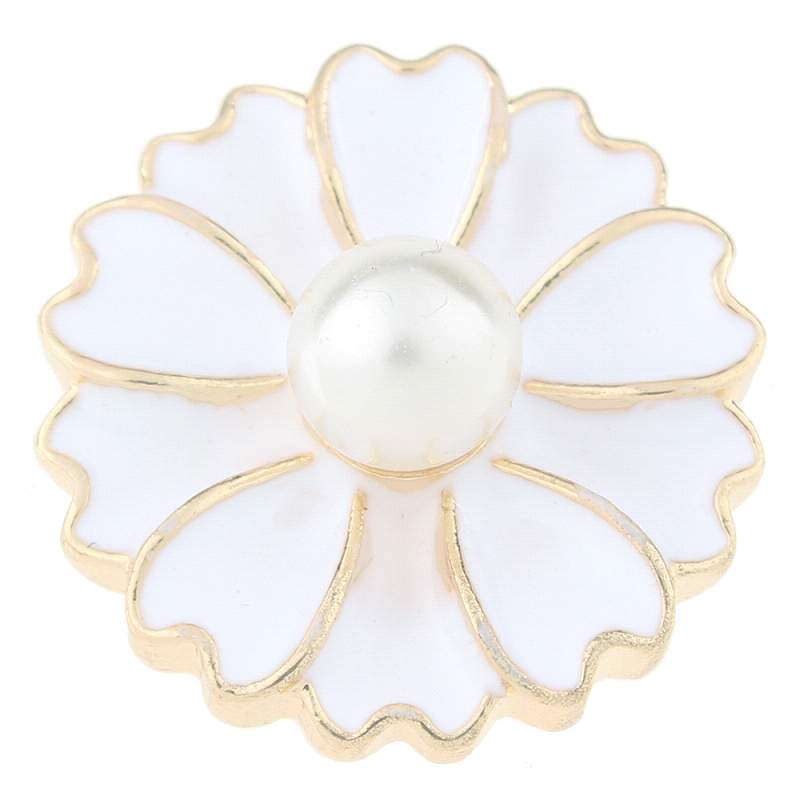 White Flower 20mm snap buttons