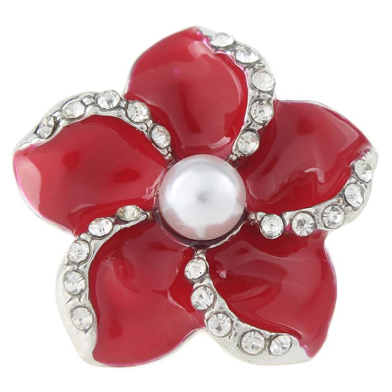 20mm clear rhinestones flower snaps jewelry