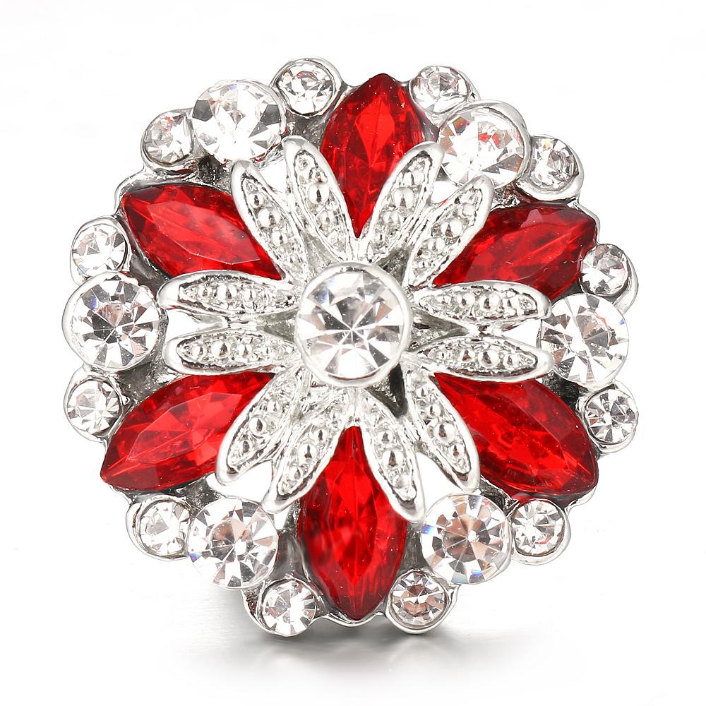 20mm snaps buttons with red rhinestone