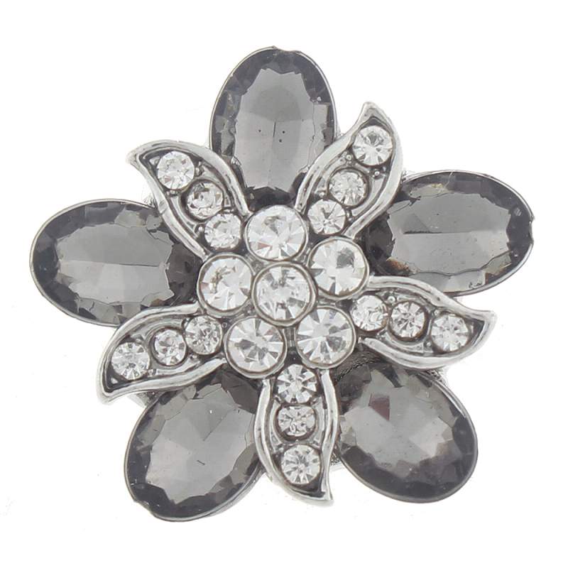 20mm flower design snaps buttons with rhinestone