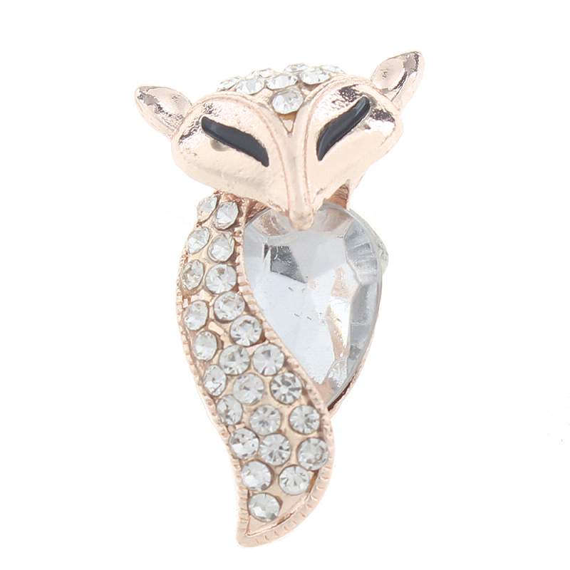 20mm sleeping fox snaps buttons with rhinestone