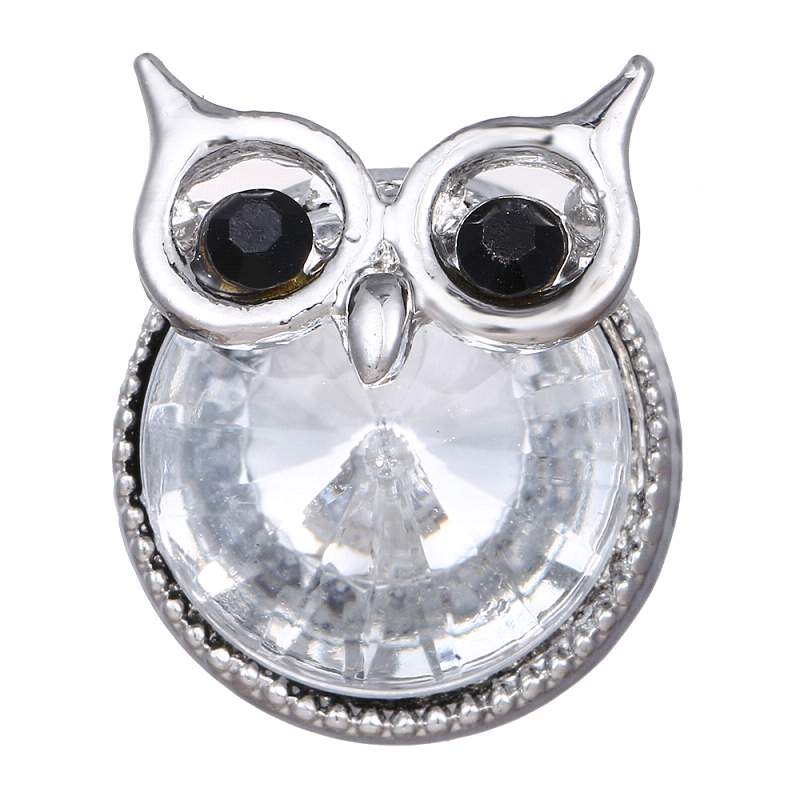 20mm owl snaps buttons with rhinestone