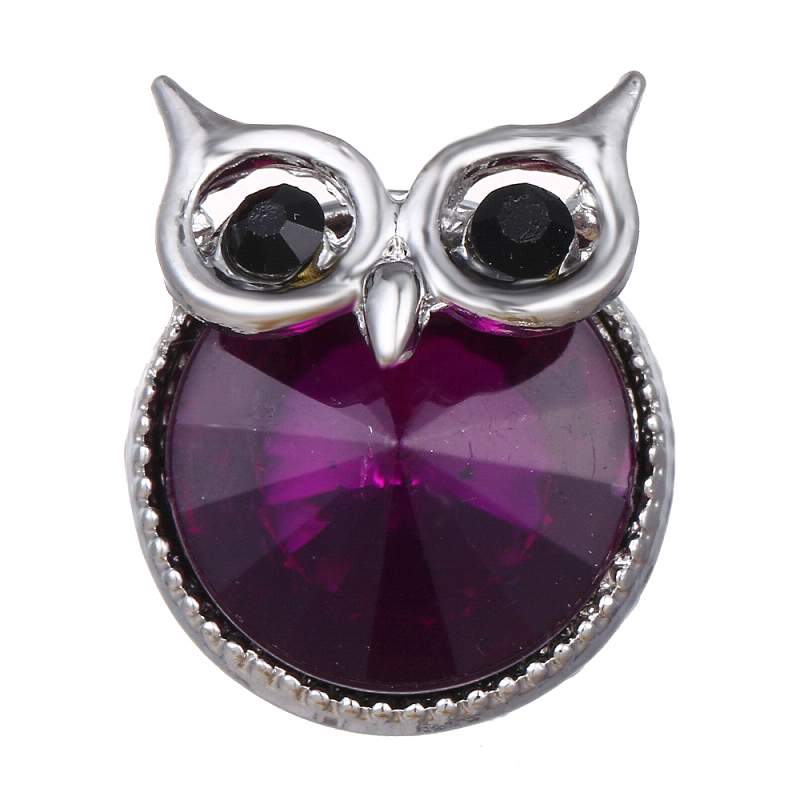 20mm owl snaps buttons with rhinestone