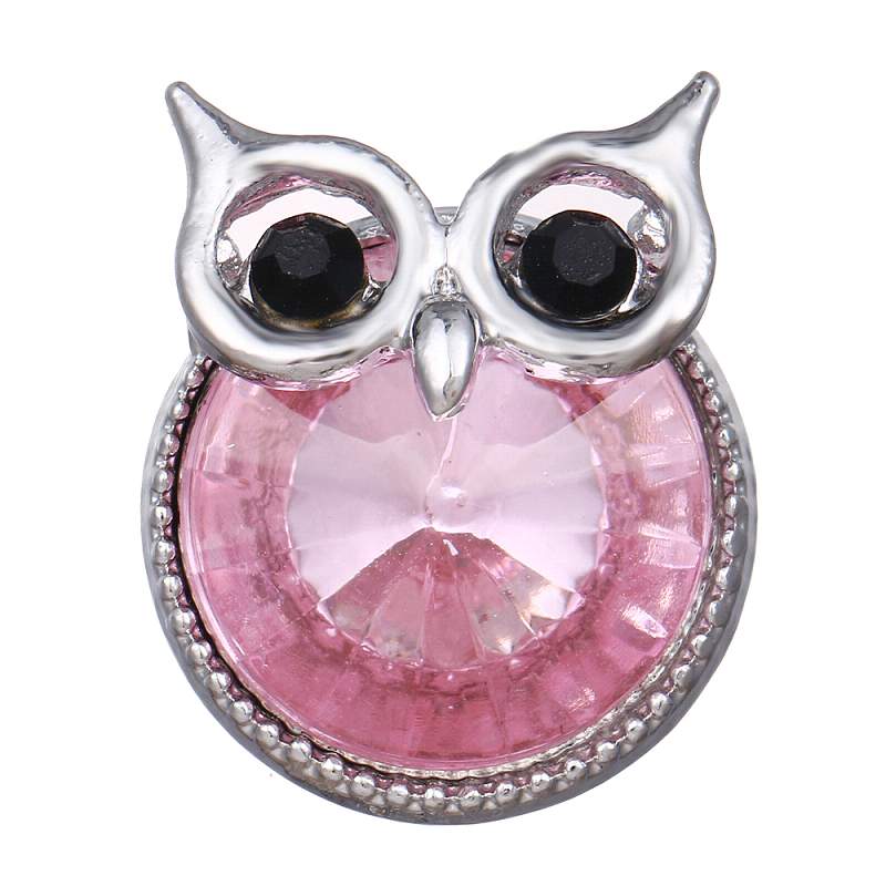 20mm owl snaps buttons with rhinestone