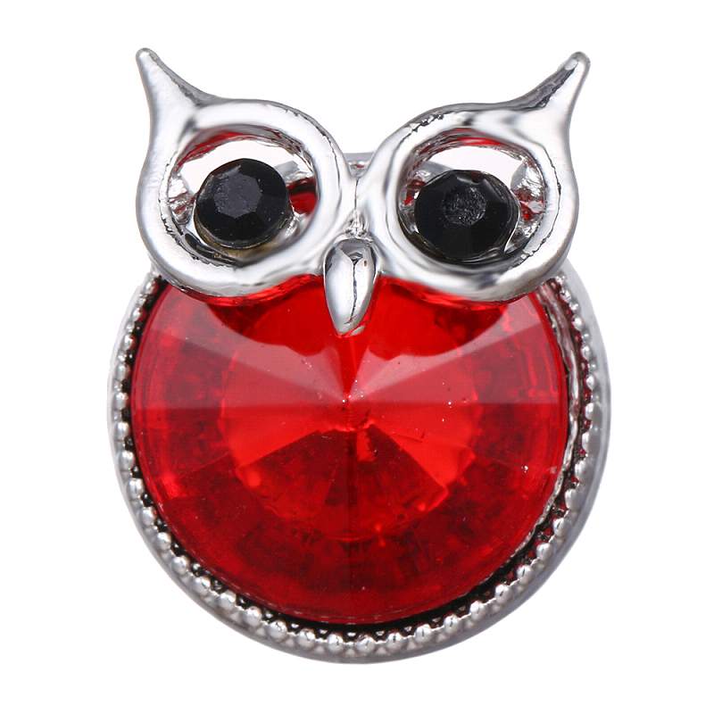 20mm owl snaps buttons with rhinestone