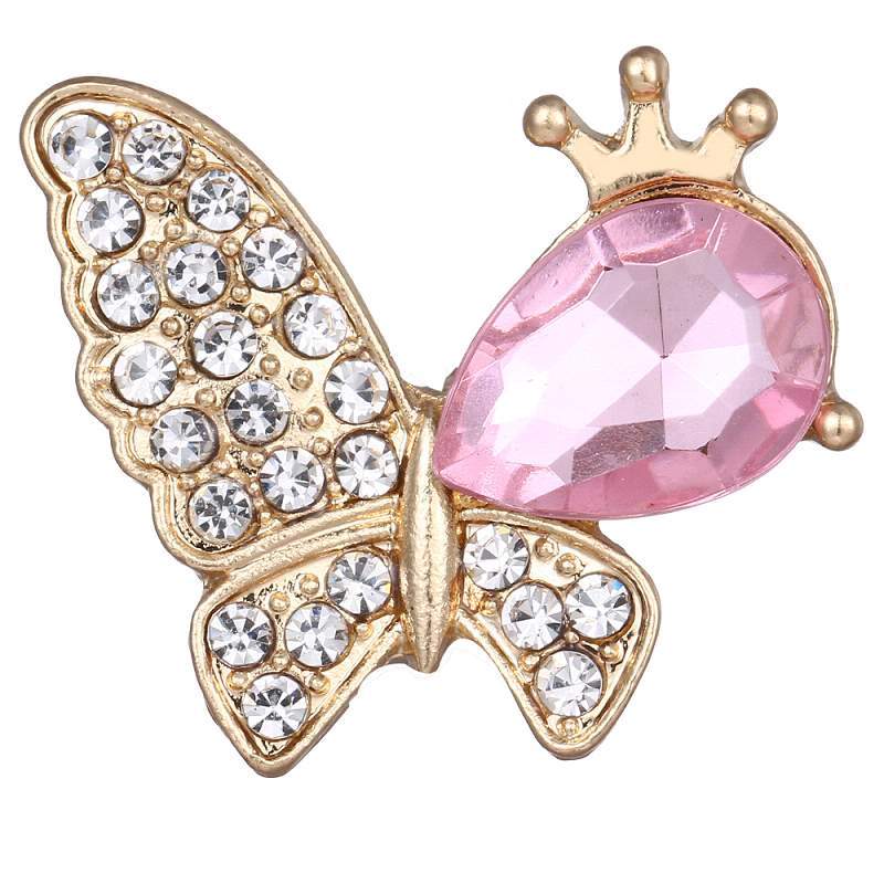 20mm butterfly snaps buttons with rhinestone