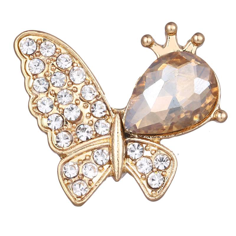20mm butterfly snaps buttons with rhinestone