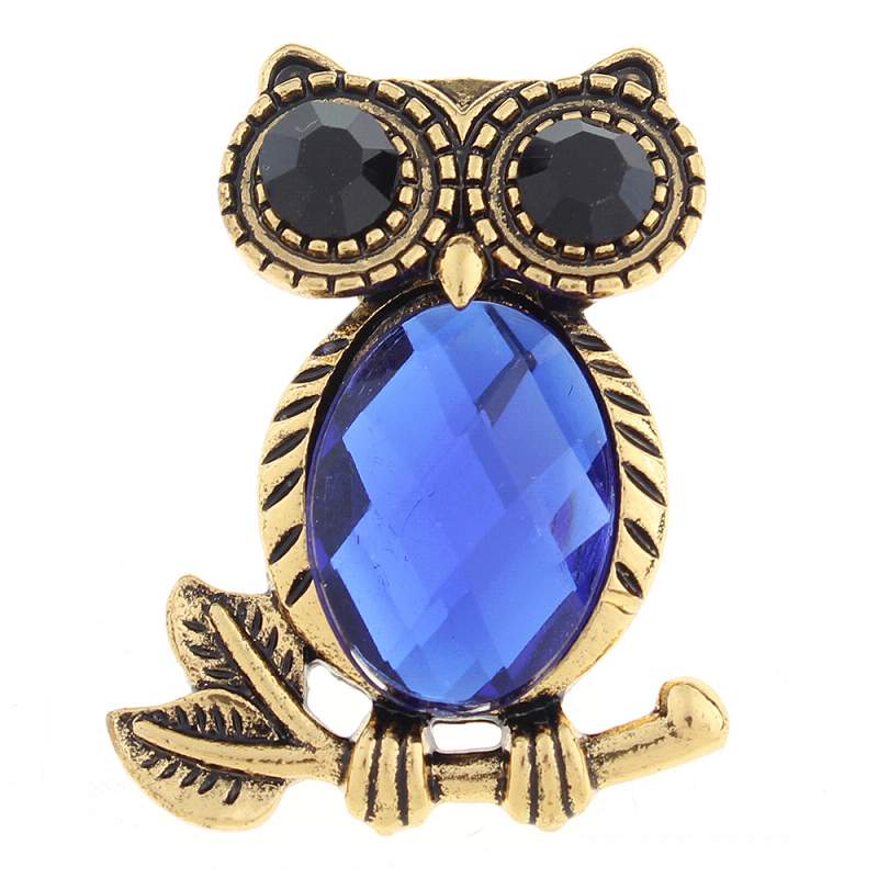 20mm owl snaps buttons with rhinestone