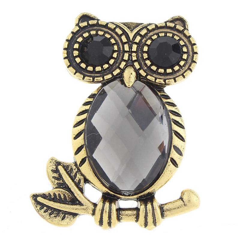 20mm owl snaps buttons with rhinestone