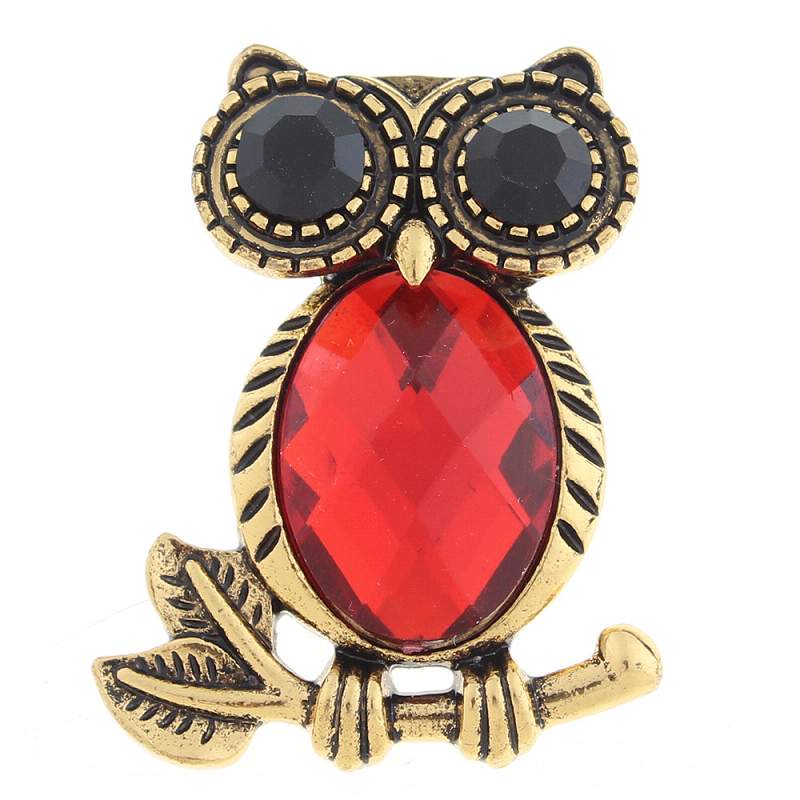 20mm owl snaps buttons with rhinestone