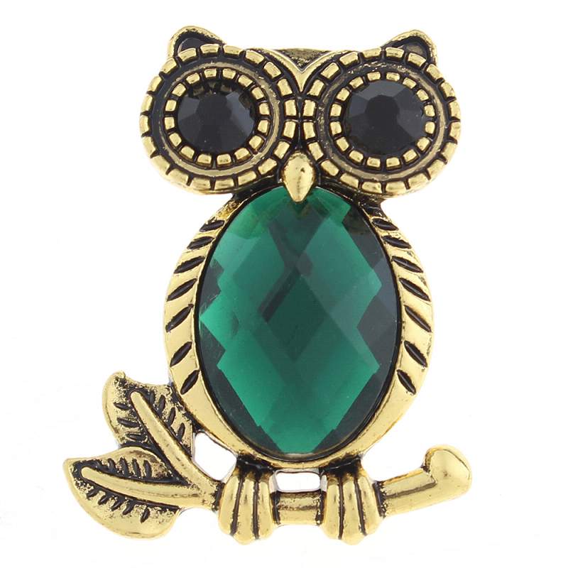 20mm owl snaps buttons with rhinestone