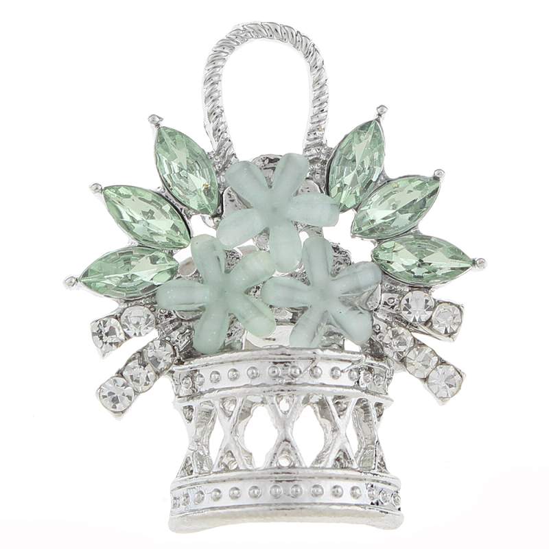 20mm Flower basket Snap Button with rhinestone