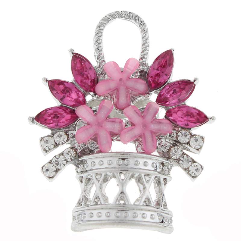 20mm Flower basket Snap Button with rhinestone