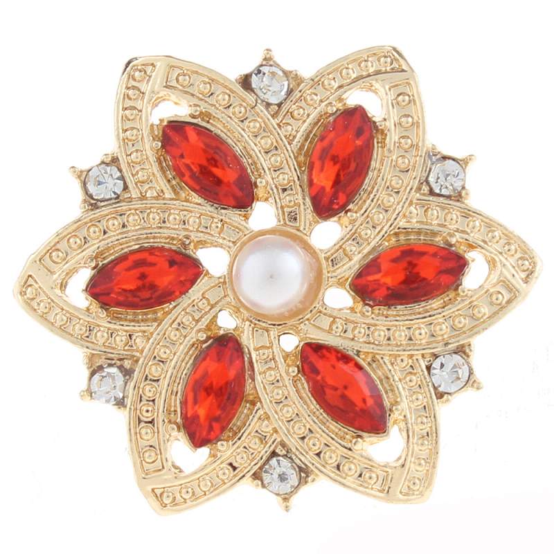 20mm design Snap Button plated golden with rhinestone