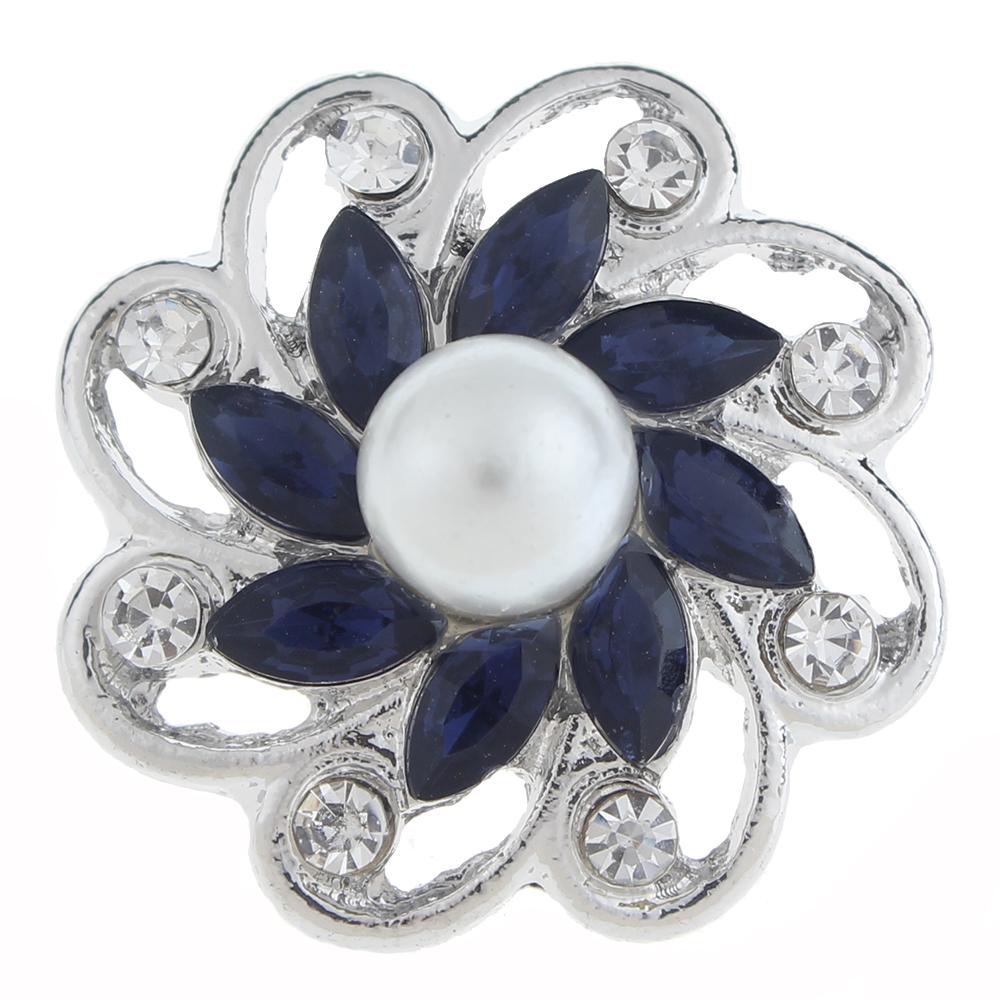 20mm design Snap Button plated sliver with rhinestone