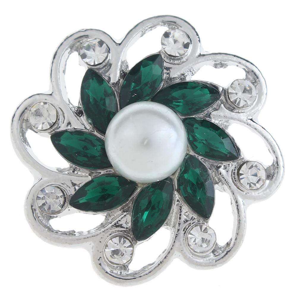 20mm design Snap Button plated sliver with rhinestone