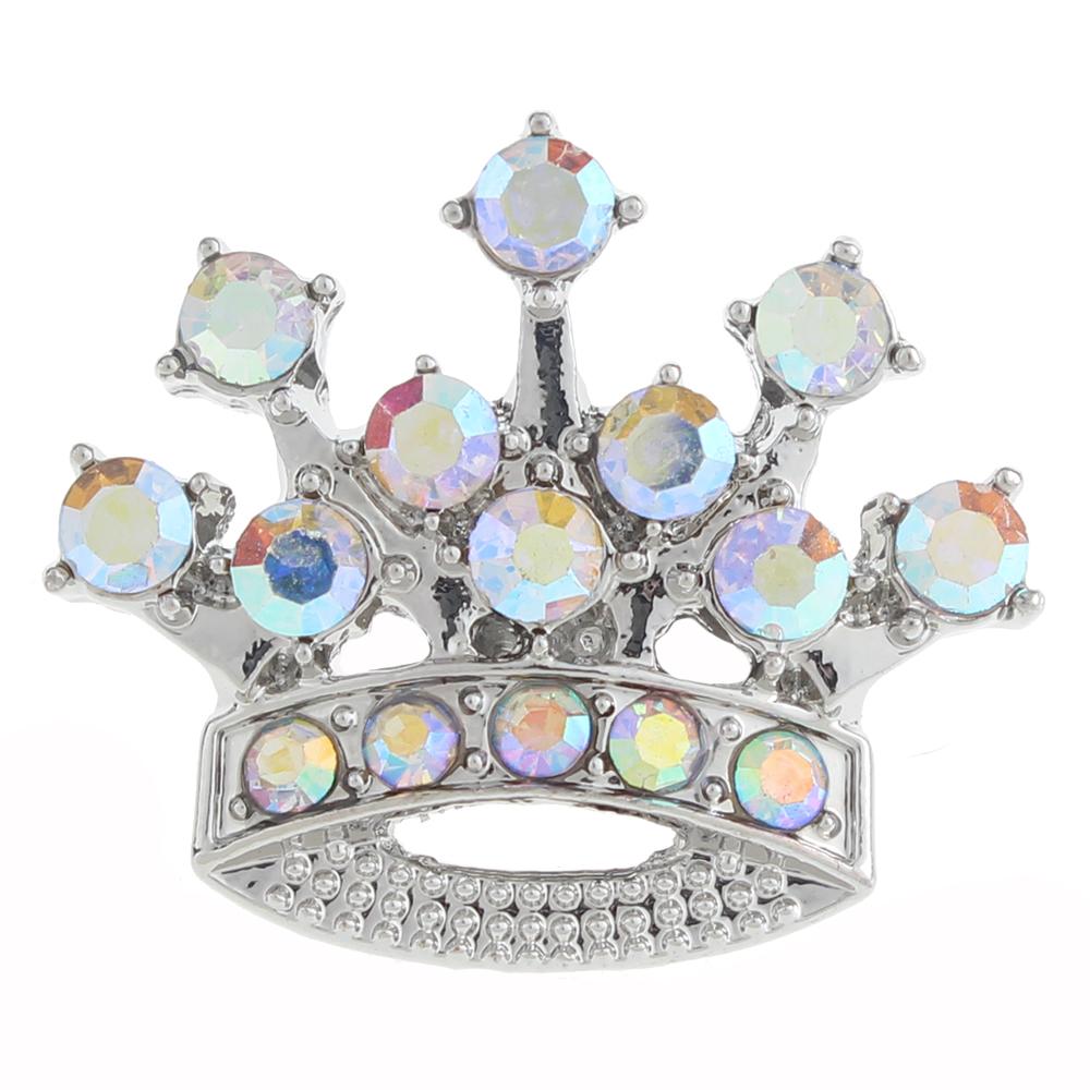 20mm design Snap Button plated sliver with rhinestone