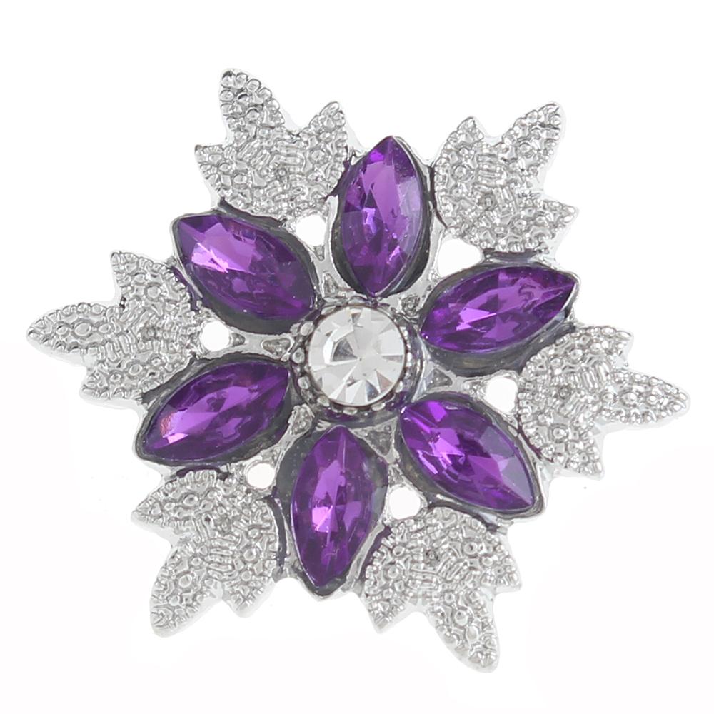 20mm design Snap Button plated sliver with rhinestone