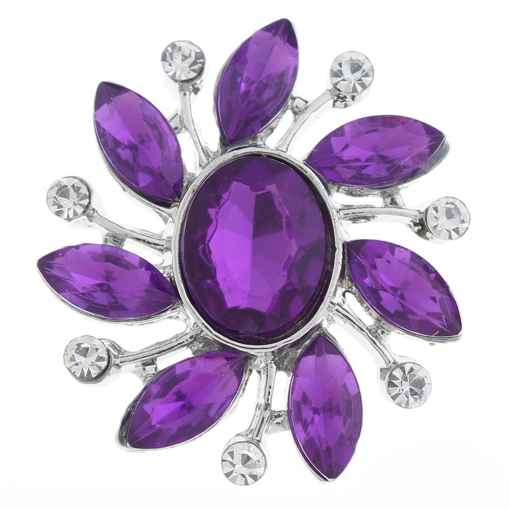 20mm design Snap Button plated sliver with rhinestone