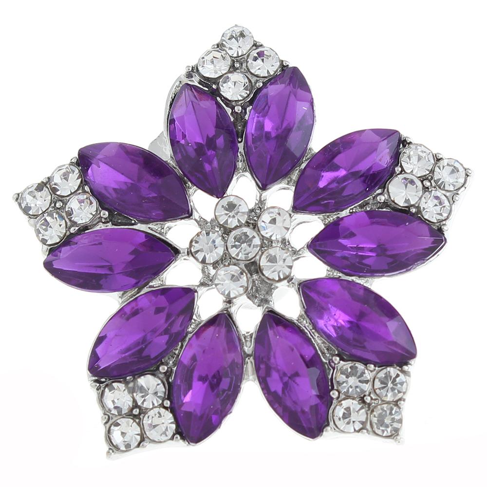 20mm design Snap Button plated sliver with rhinestone