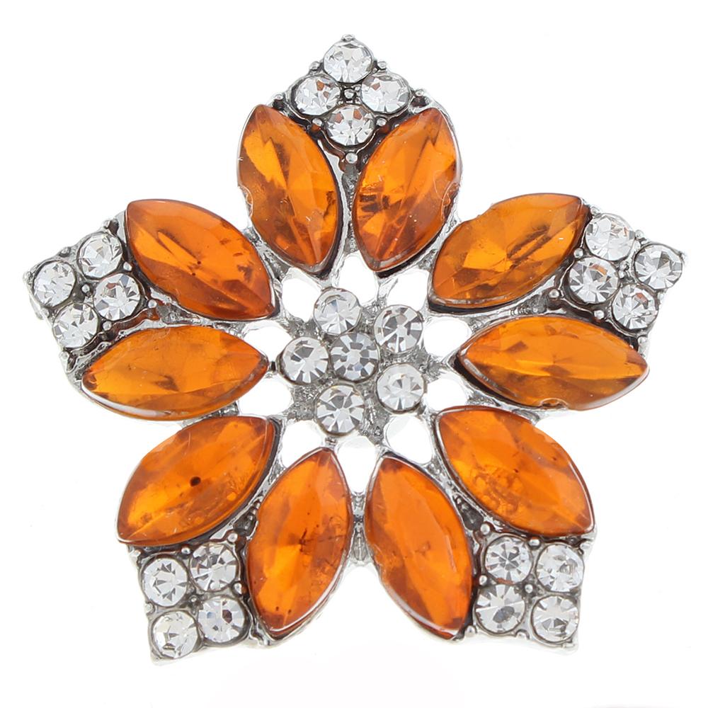 20mm design Snap Button plated sliver with rhinestone