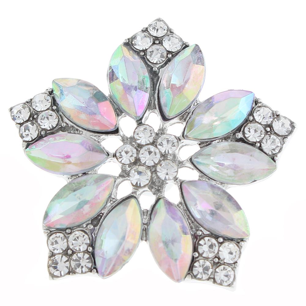 20mm design Snap Button plated sliver with rhinestone