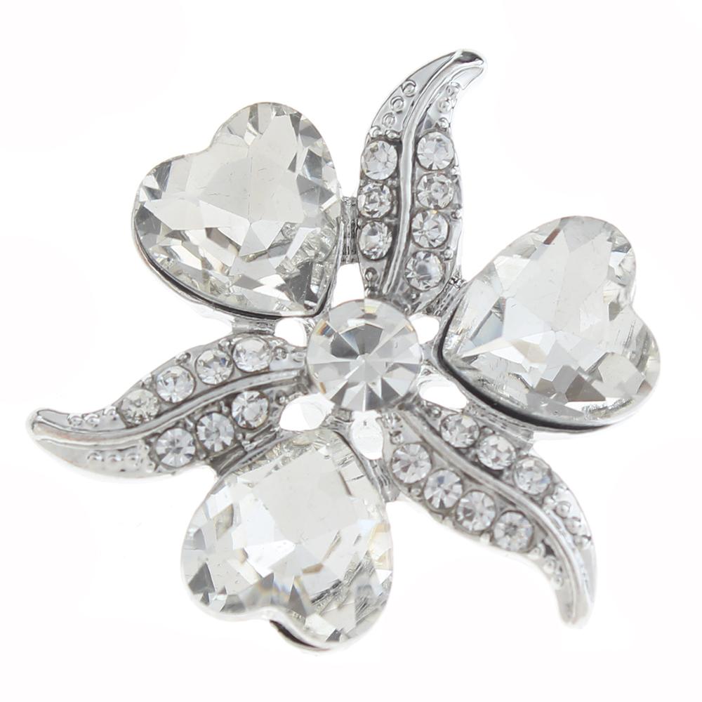 20mm design Snap Button plated sliver with rhinestone