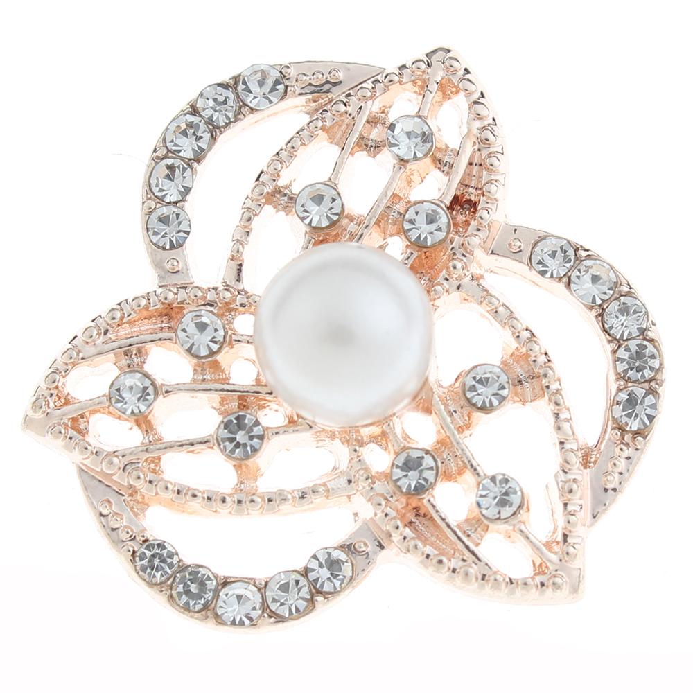 20mm design Snap Button plated golden with rhinestone