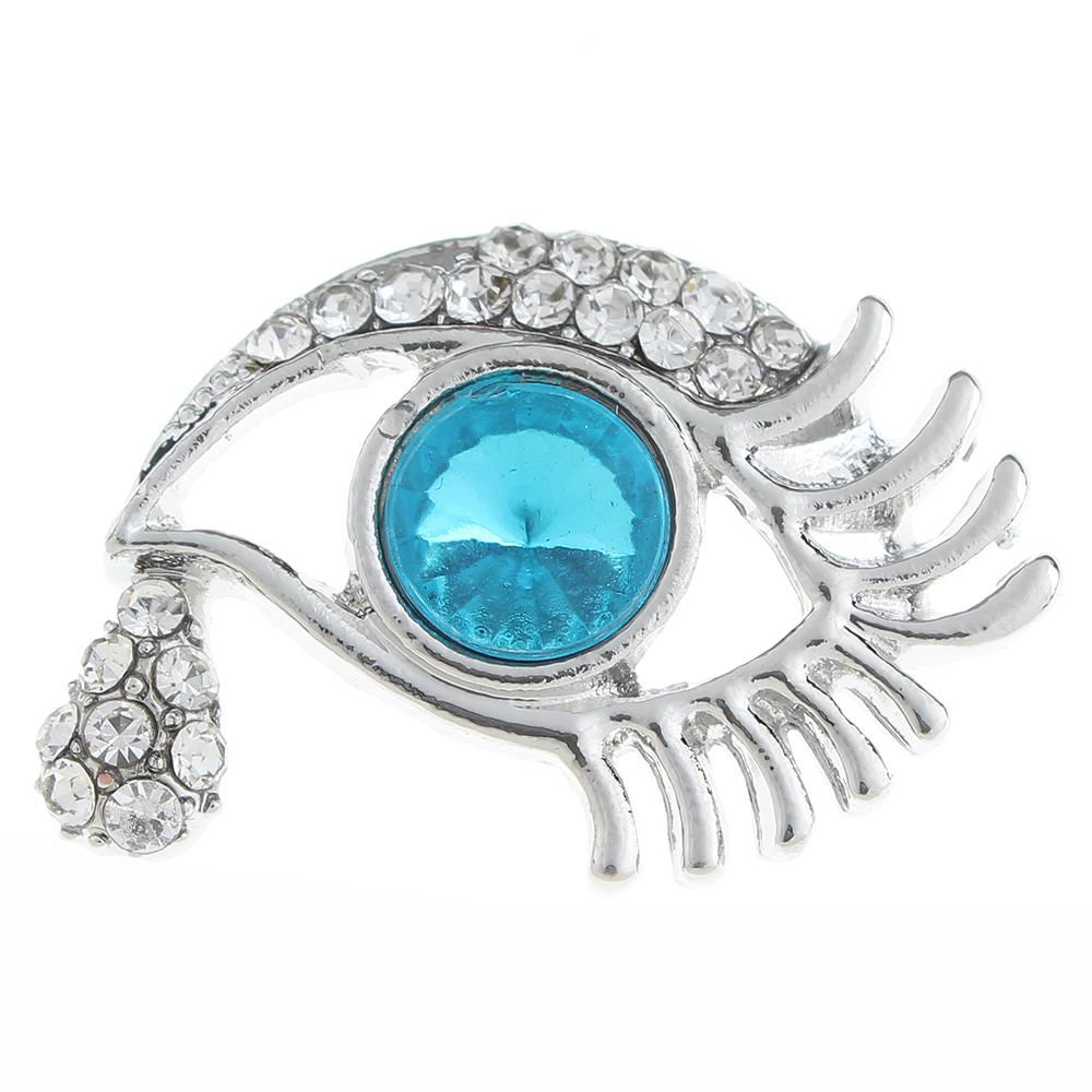 20mm eye Snap Button plated sliver with rhinestone