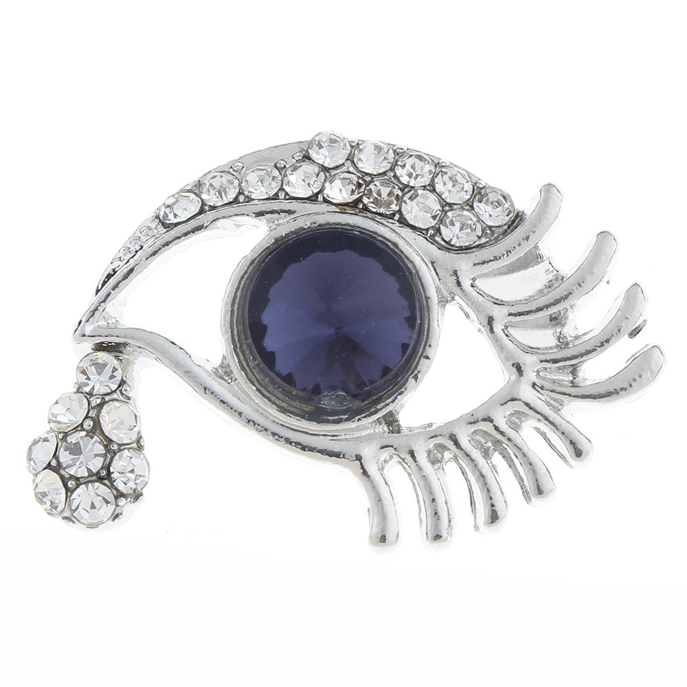 20mm eye Snap Button plated sliver with rhinestone