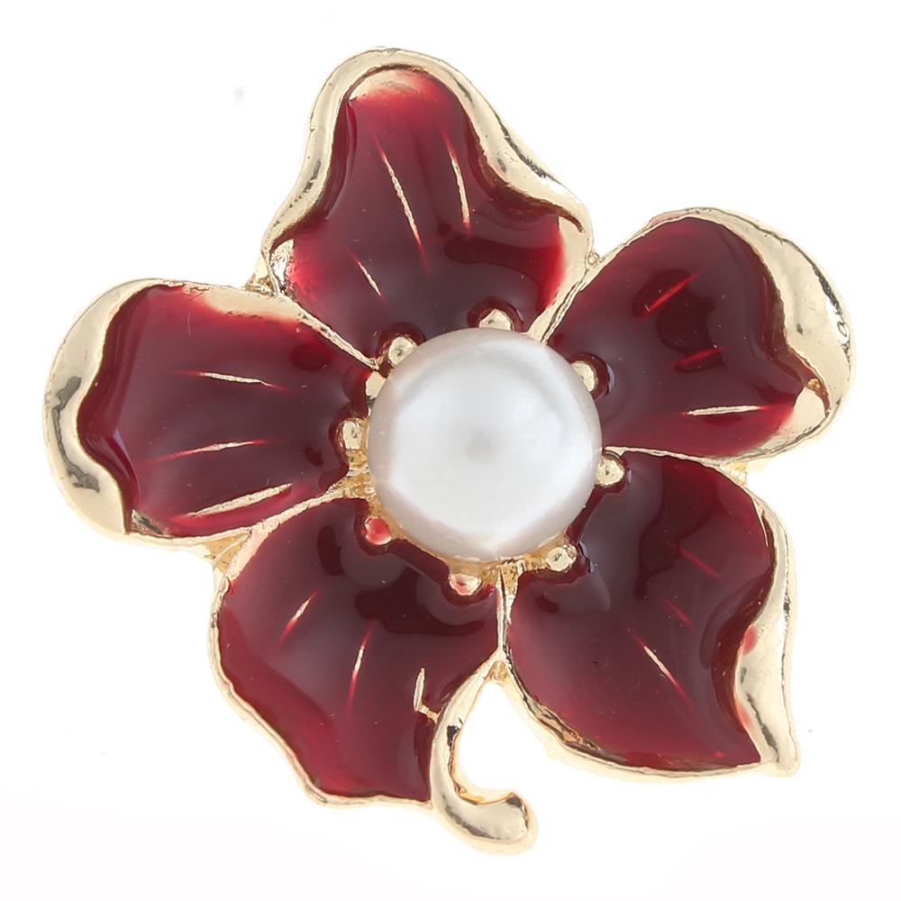 20mm flower Snap Button plated golden with rhinestone