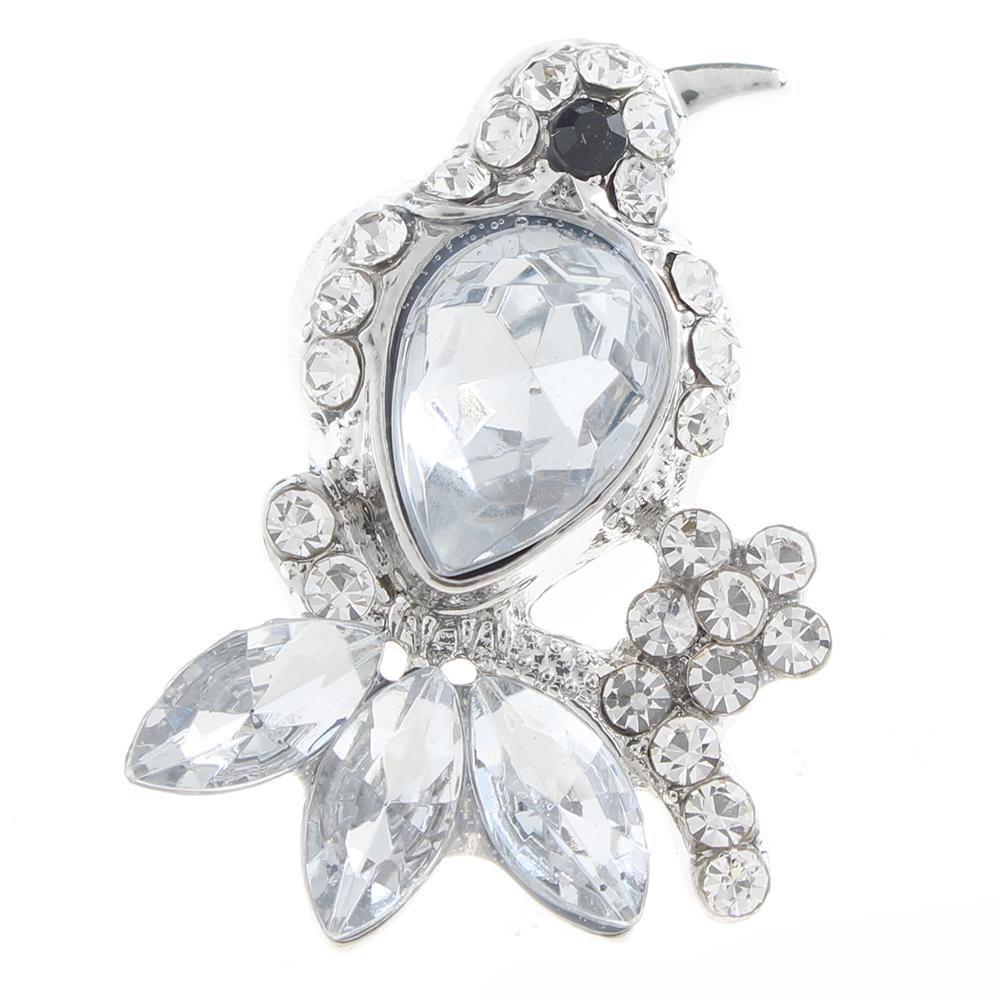 20mm Snap Button plated sliver with rhinestone