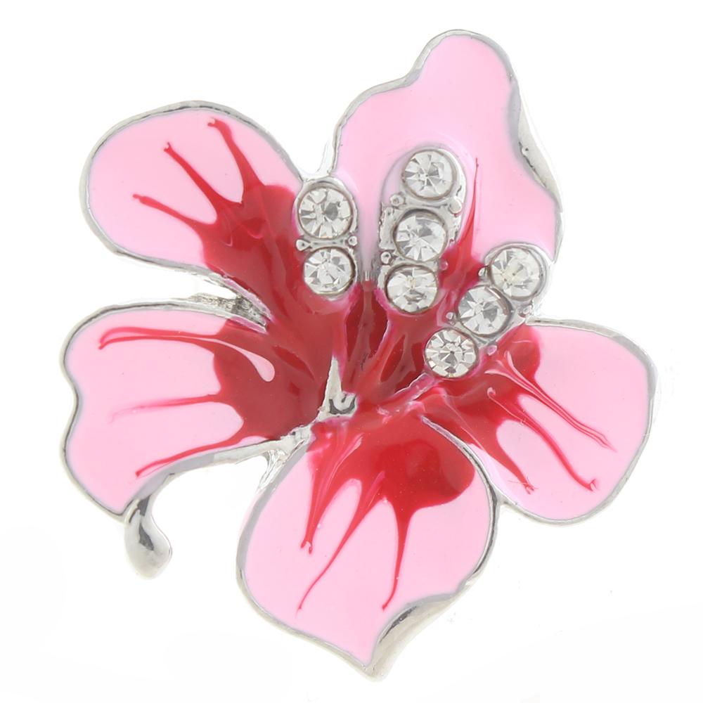 20mm Snap Button plated sliver with rhinestone