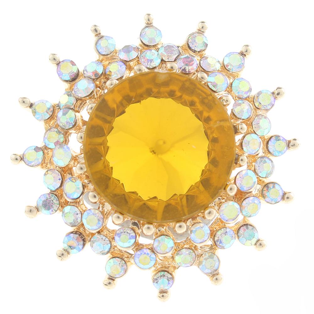 20mm Snap Button plated sliver with rhinestone