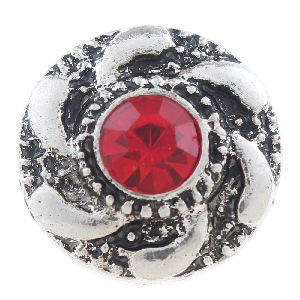 20mm Snap Button plated sliver with rhinestone